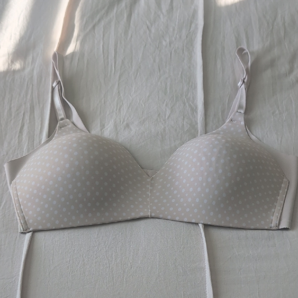 Warner's Cream Polka Dot Bra